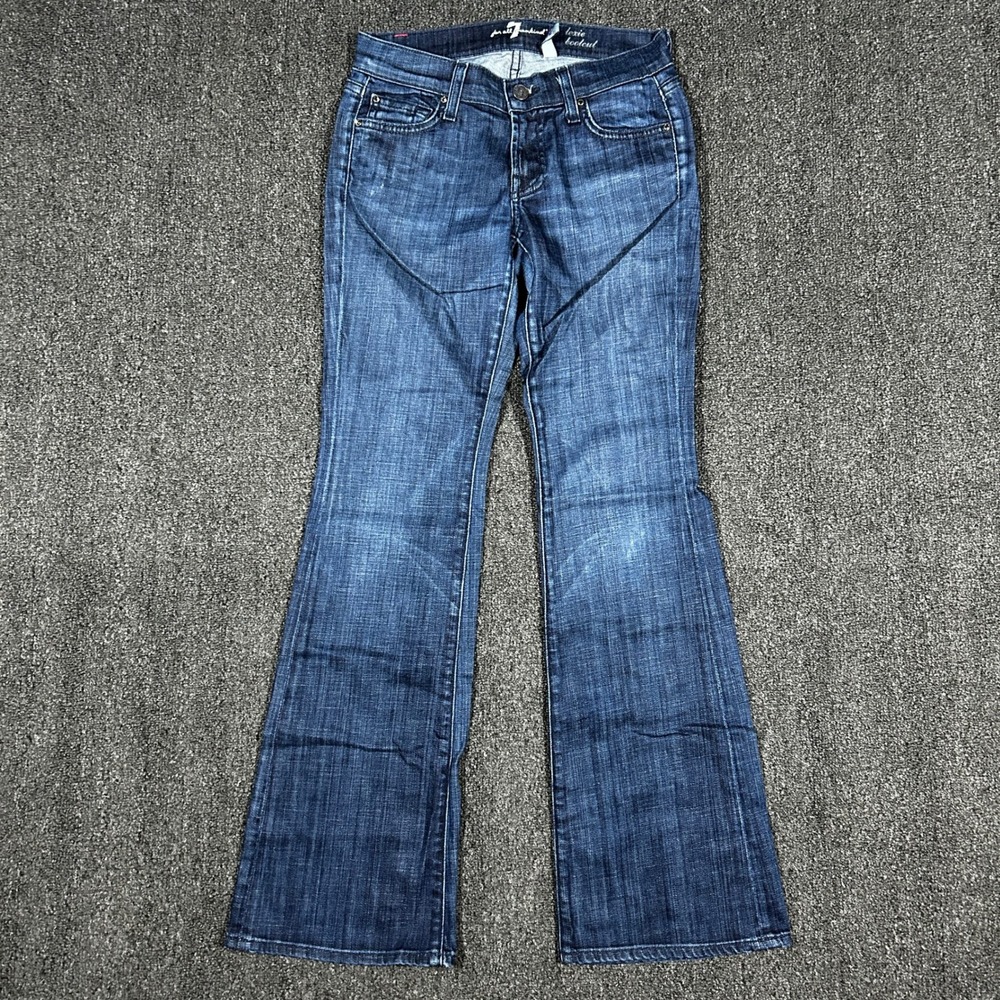 7 For All Mankind Lexie Bootcut Jeans Womens 24 Petite Blue Dark Wash Excellent